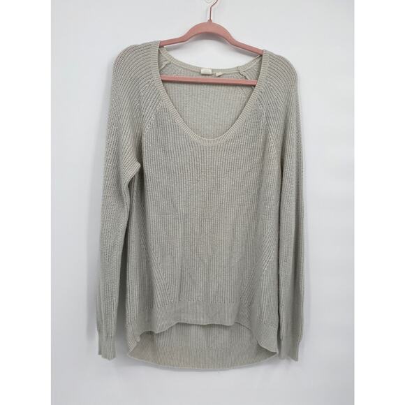 GAP Scoop Neck Tan Long Sleeve Pullover Hi-low Sweater Size Small - Picture 1 of 9
